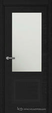 Дверь Краснодеревщик 772.1 (со стеклом) с фурнитурой, натуральный шпон Эмаль черная
