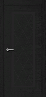 Дверь Краснодеревщик 77 5 с фурнитурой, Эмаль черная натуральный шпон