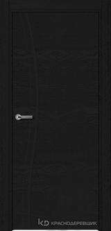 Дверь Краснодеревщик 77 6 с фурнитурой, Эмаль черная натуральный шпон