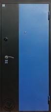 Дверь Алмаз Черный шелк / Синий металлик H-5 Тиковое дерево №14