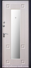 Дверь Алмаз Алмаз 1 Бронзовый шелк Руст 1 Беленый дуб №8 Z1 с зеркалом