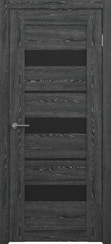 Дверь Albero Альянс Бостон с черным стеклом Черное дерево CPL