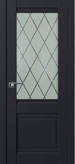 Дверь Profil Doors U 2U со стеклом Ромб Черный матовый UNILACK (экошпон)