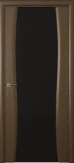 Дверь Океан коллекция Океан Буревестник 2 с черным стеклом Винтаж натуральный шпон
