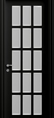 Дверь Union GRAND U02i со стеклом SATINATO BIANCO DIAMANTE Nero Эмаль