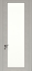 Дверь Union FLEXO Wood 101VS со стеклом SATINATO BIANCO матовая эмаль Grigio Seta натуральный шпон