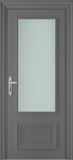 Дверь Union PRIMA V со стеклом SATINATO BIANCO DIAMANTE Grigio Fume Эмаль