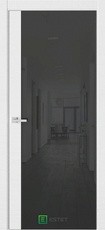 Дверь Estet Urban U35 Белый горизонт Эмаль со стеклянной вставкой Черный Lacobel