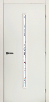 Дверь Краснодеревщик 50 33 (стекло Лиа) с фурнитурой, Белый CPL