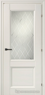 Дверь Краснодеревщик 33 24Ф (стекло кристалл) с фурнитурой, Белый CPL