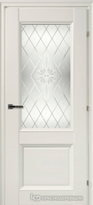 Дверь Краснодеревщик 33 24Ф (стекло Роса) с фурнитурой, Белый CPL