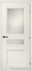 Дверь Краснодеревщик 33 44Ф (стекло Кристалл) с фурнитурой, Белый CPL