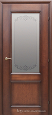 Дверь Краснодеревщик 33 24 (стекло Денор) с фурнитурой, Кофе натуральный шпон