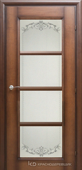 Дверь Краснодеревщик 33 40 (стекло Денор) с фурнитурой, Кофе натуральный шпон