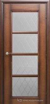 Дверь Краснодеревщик 33 40 (стекло Кристалл) с фурнитурой, Кофе натуральный шпон