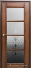 Дверь Краснодеревщик 33 40 (стекло Торшон) с фурнитурой, Кофе натуральный шпон