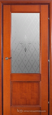Дверь Краснодеревщик 33 24 (стекло Торшон) с фурнитурой, Бразильская груша натуральный шпон