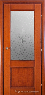Дверь Краснодеревщик 33 24 (стекло Торшон) с фурнитурой, Бразильская груша натуральный шпон