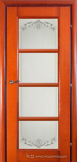 Дверь Краснодеревщик 33 40 (стекло Денор) с фурнитурой, Бразильская груша натуральный шпон