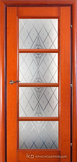 Дверь Краснодеревщик 33 40 (стекло Роса) с фурнитурой, Бразильская груша натуральный шпон