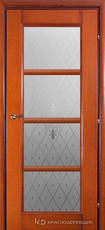 Дверь Краснодеревщик 33 40 (стекло  Торшон) с фурнитурой, Бразильская груша натуральный шпон