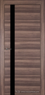 Дверь Краснодеревщик 7 01 (стекло Черное) с фурнитурой, Дуб темный sincrolam