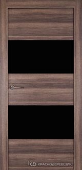 Дверь Краснодеревщик 7 05 (стекло Черное) с фурнитурой, Дуб темный sincrolam