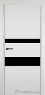 Дверь Краснодеревщик 7 03 (стекло черное) с фурнитурой, Эмаль белая натуральный шпон
