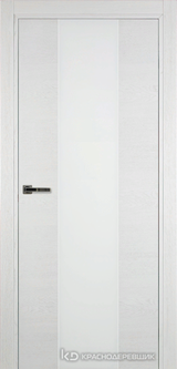 Дверь Краснодеревщик 7 04 (стекло белое) с фурнитурой, Эмаль белая натуральный шпон