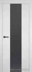 Дверь Краснодеревщик 704 (стекло серое) с фурнитурой, натуральный шпон Эмаль белая