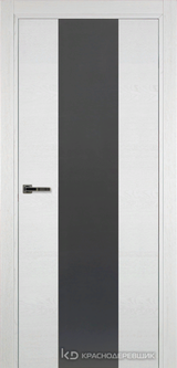 Дверь Краснодеревщик 7 04 (стекло серое) с фурнитурой, Эмаль белая натуральный шпон