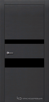 Дверь Краснодеревщик 7 03 (стекло черное) с фурнитурой, Эмаль черная натуральный шпон