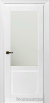 Дверь Краснодеревщик 73 2.1 (стекло матовое) с фурнитурой, Эмаль белая MDF