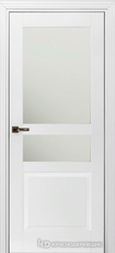 Дверь Краснодеревщик 733.1 (стекло матовое) с фурнитурой, MDF Эмаль белая