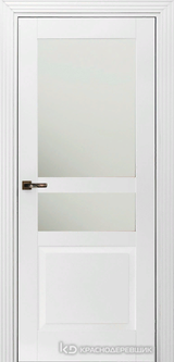 Дверь Краснодеревщик 73 3.1 (стекло матовое) с фурнитурой, Эмаль белая MDF