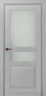 Дверь Краснодеревщик 73 3.1 (стекло матовое) с фурнитурой, Эмаль светло-серая MDF