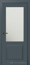 Дверь Краснодеревщик 732.1 (стекло матовое) с фурнитурой, MDF Эмаль серая