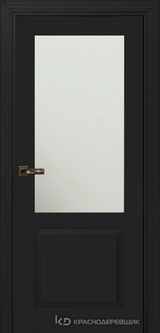 Дверь Краснодеревщик 73 2.1 (стекло матовое) с фурнитурой, Эмаль черная MDF