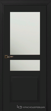 Дверь Краснодеревщик 733.1 (стекло матовое) с фурнитурой, MDF Эмаль черная