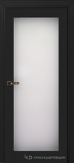 Дверь Краснодеревщик 739 (стекло триплекс) с фурнитурой, MDF Эмаль черная