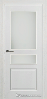 Дверь Краснодеревщик 74 3.1 (со стеклом) с фурнитурой, Эмаль белая натуральный шпон