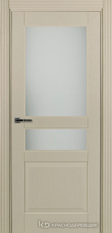 Дверь Краснодеревщик 74 3.1 (со стеклом) с фурнитурой, Эмаль жемчужная натуральный шпон