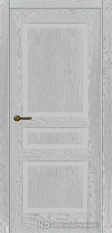 Дверь Краснодеревщик 74 3 с фурнитурой, Эмаль светло-серая натуральный шпон