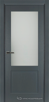 Дверь Краснодеревщик 74 2.1 (со стеклом) с фурнитурой, Эмаль серая натуральный шпон