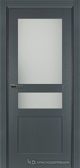 Дверь Краснодеревщик 74 3.1 (со стеклом) с фурнитурой, Эмаль серая натуральный шпон