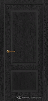 Дверь Краснодеревщик 74 2 с фурнитурой, Эмаль черная натуральный шпон