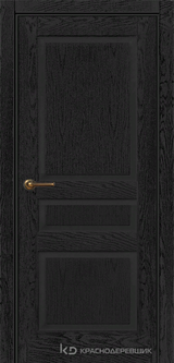 Дверь Краснодеревщик 74 3 с фурнитурой, Эмаль черная натуральный шпон