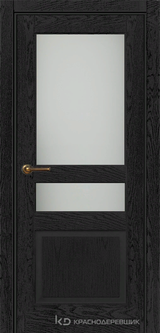 Дверь Краснодеревщик 74 3.1 (со стеклом) с фурнитурой, Эмаль черная натуральный шпон