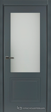 Дверь Краснодеревщик 752.1 (со стеклом) с фурнитурой, MDF Эмаль серая