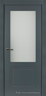 Дверь Краснодеревщик 75 2.1 (со стеклом) с фурнитурой, Эмаль серая MDF